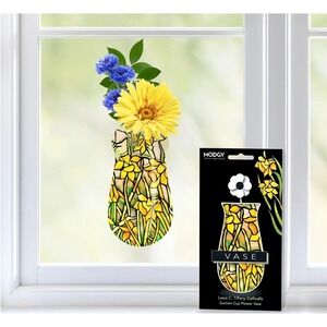 Modgy Expand Plastic Section Cup Window Bud Vase Lewis  Tiffany Daffodils New